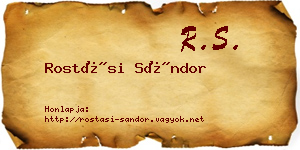 Rostási Sándor névjegykártya