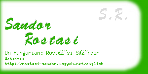 sandor rostasi business card